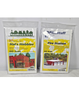 Hal&#39;s Hobbies &amp; Fire Station HO Scale Kit Lot Train Layout Diorama UNUSED - $279.70 MXN