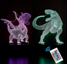3D Dinosaur Night Light for Boys,Decorative LED Bedside Table Lamp for K... - £14.96 GBP