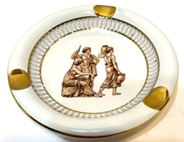 Vintage Florentine Ashtray Greek Mythology Gold Gilt 4&quot; Handmade in Italy - £13.20 GBP