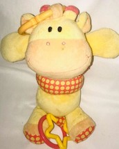 Koala Baby Giraffe Plush Pull Toy Crib Stroller Clip Yellow Orange Rattle  - $14.54