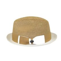 Men's Bently Semi Crushable Fedora Briad Straw Hat Enzo EN204 Cognac White image 3