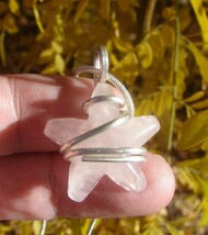 Rose Quartz Love Star Necklace Pendant, Sterling Silver, Heart Chakra #13 - €38,86 EUR