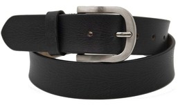 Men Genuine Leather Silver Buckle Handcrafted Jean Belt - £14.23 GBP+