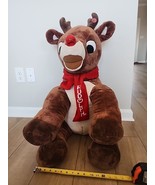 Plush Rudolph the Red Nosed Reindeer Large with Light Up Nose 28&quot; Tested - $65.00