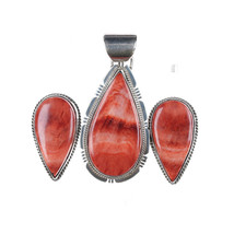 Pete Sanchez Maria Platero Navajo sterling silver spiny oyster earrings/pendant - $291.06