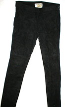 New Designer 8 Womens 44 Vintage De Luxe Leather Suede Pants Skinny Black Italy  - £1,970.12 GBP