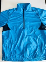 Under Armor Golf Wear Windbreaker Jacket Men Medium Blue Short Sleeve Quater Zip - $24.74