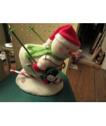 HALLMARK 2012 JINGLE PALS SWOOSHIN&#39; DUO MUSIC &amp; MOTION SNOWMAN w/ NEW BA... - $29.95