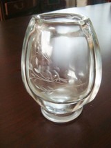 Scandinavian Art Glass # A3057 Vase Etched Birds Crystal Hand Blown 5&quot; [... - $62.71
