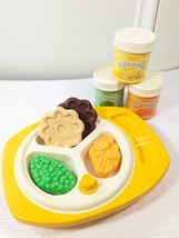 Vintage Fisher Price Fun With Food Babys Mealtime set #2150 cookies tray plate - £35.52 GBP