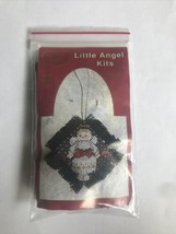 Vtg Cross my Heart Little Angel Whimsical Christmas Cross Stitch Pillow Ornament - £12.68 GBP