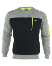 Nike Mens Club Crew Techy Sweatshirt,Gray/Black,Small - $104.25