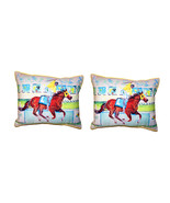 Pair of Betsy Drake First Place Large Indoor Outdoor Pillows 16 X 20 - £71.20 GBP