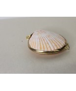 Natural Shell Treasure Box Gold Tone Edges and Hinges 2.5 Inches A Handm... - £11.67 GBP