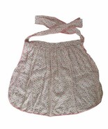 Vintage Pink White &amp; Green Primrose Flower Pattern Half Apron - $279.65 MXN