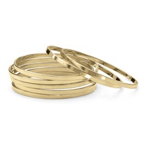 PalmBeach Jewelry Set of 7 Bangle Bracelets in Yellow Goldtone - $27.66