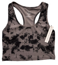 EVCR Women&#39;s SKIN COMPRESSION CROP TANK Size L Tie Dye Brown Black - £11.66 GBP