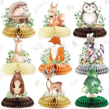 9 Pack Woodland Animals Honeycomb Centerpieces 3D Table Topper Woodland Animals  - £17.29 GBP