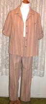 Ecru Tan Peach Striped Shirt &amp; Pant Outfit Size Small Blair - £15.97 GBP