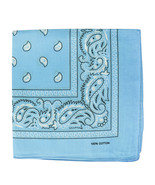 13 Pack of Cotton Head Wrap Scarf Sky Blue Western Paisley Bandana 22&quot; X... - $14.80