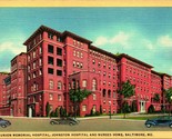 Union Memorial &amp; Johnston Hospital Baltimore Maryland MD UNP Linen Postc... - $4.04