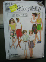 Simplicity 9672 Misses Variety of Shorts Pattern - Size XS-S Waist 23-26 1/2 - £4.25 GBP