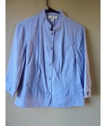 Coldwater Creek Lavender Mandarin Collar Jacket 100% Cotton Size P12 3/4... - $15.66 CAD