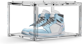 Acrylic Shoe Display Case – 360° Clear Plastic Stackable Shoe Box, Sneaker Stora - £26.14 GBP