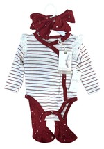Jessica Simpson Baby Girl Clothes 3-Pieces Set Red Stars 3-6M 6-9M - £11.98 GBP