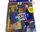 NEW 1998 Fruit of The Loom 1 Pocket T-Shirt Cotton Navy Blue Men&#39;s XL IM... - $11.99