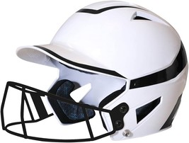 CHAMPRO Rise Pro Girls Softball Batting Helmet w Face Guard Medium White... - $33.25