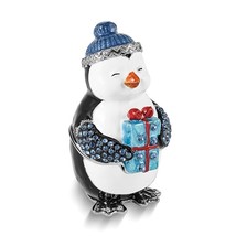 Bejeweled Silver-Tone Penny Penguin with Gift Trinket Box - £71.76 GBP