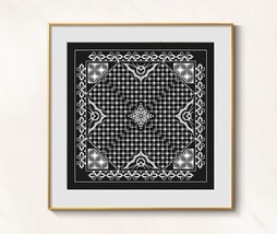 White Ornament Cross Stitch Whitework pattern pdf - Lace Biscornu Embroi... - $4.99