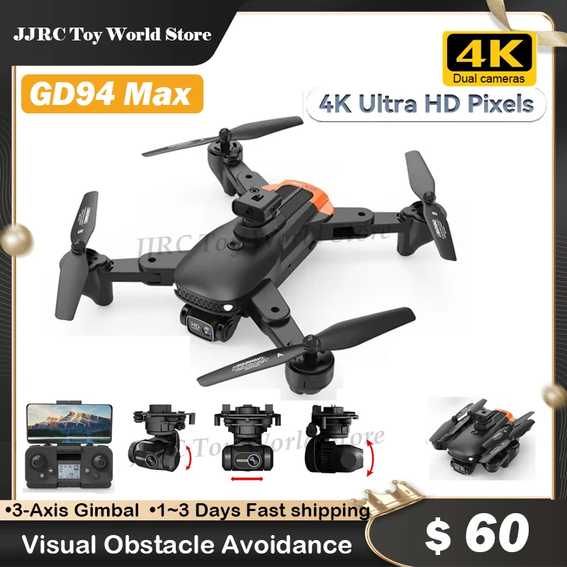 2023 NEW GD94 MAX Professional Drone 8K HD Dual Camera Brushless Motors G - £87.02 GBP