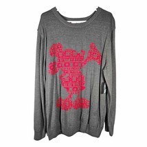 Disney Store Mickey Mouse Holiday Sweater Unisex Gray Red Christmas Size... - $24.23