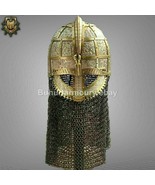 Casque de chevalier médiéval Viking Vendel Valsgrade en laiton de calibre... - $677.45