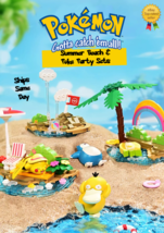 ✅ Official Pokémon Summer Beach Party &amp; Fun Building Block Sets Creative Toy NEW - £23.80 GBP+