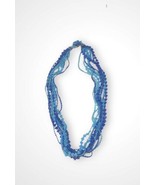 Y2K Blue Shamrock Beaded Multi Strand Necklace - $10.00