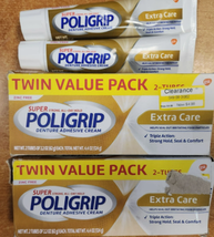 Super Poligrip Denture Adhesive Cream Extra Care 5 PK false teeth tooth ... - $24.74