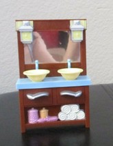 Fisher Price Loving Family Dollhouse Bathroom Sink & Cabinet 2008 - $8.41