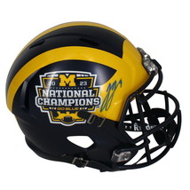 J.J. McCarthy Autographed Wolverines Nat&#39;t Champs Full Size Speed Helmet Beckett - £394.88 GBP