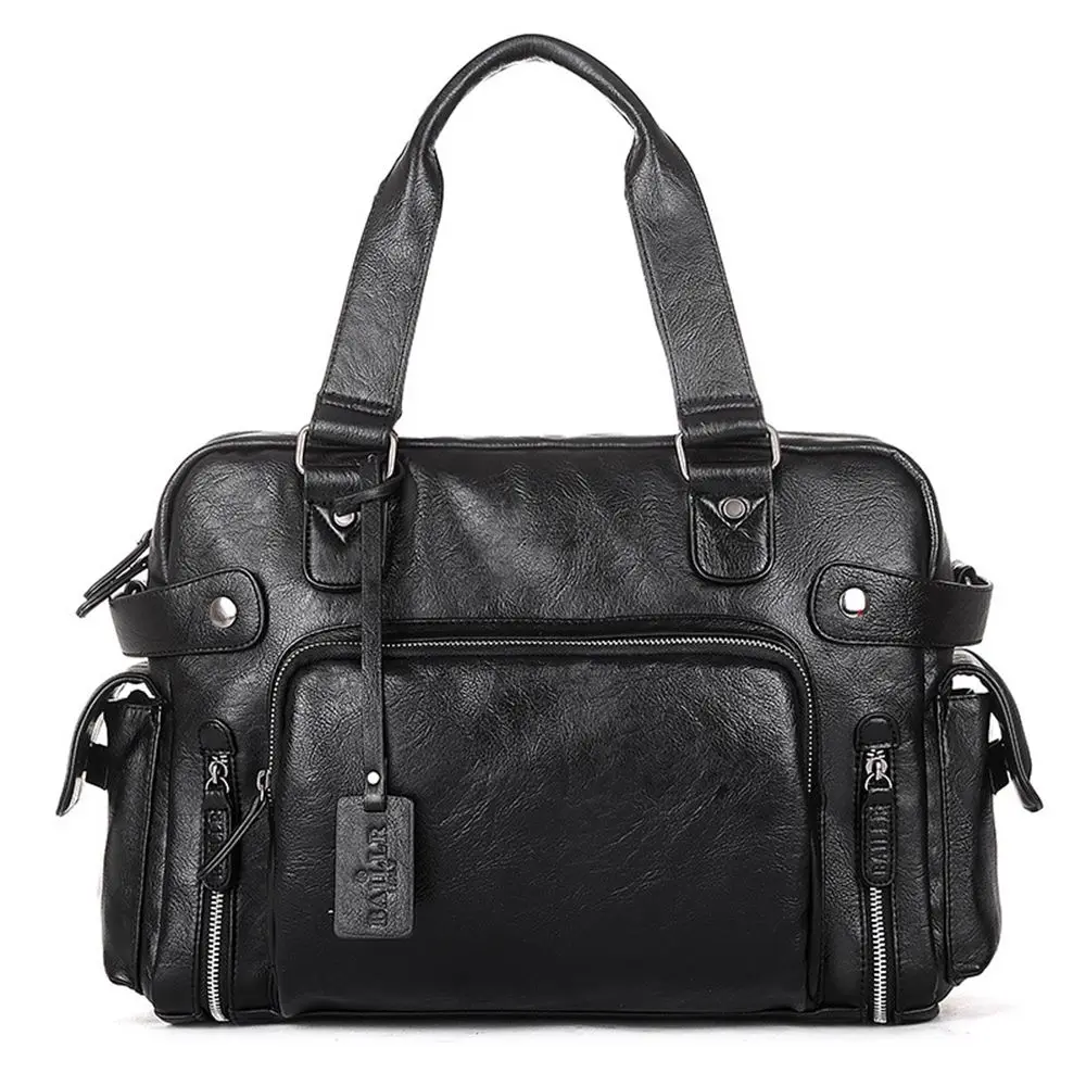 Travel Bag Leather Handbags Men&#39;s Casual Tote For Men Large-Capacity Portable Sh - £42.46 GBP