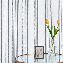 Farmhouse Blue Striped Cafe Curtains By Sxzjtex, 63 Inch Length, 2, 42&quot; X 63&quot;. - £33.50 GBP