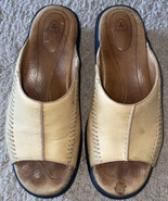 Ariat Women&#39;s Size 7 B Blonde Slide Sandals Tan Leather Open Toe Slip On - £23.49 GBP
