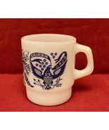 Vintage Fire King mug E Pluribus Unum eagle national Great Seal Anchor H... - £7.84 GBP
