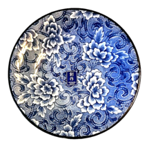 Blue White Shallow Fruit Bowl Dish Japan 6 1/2” NEW Floral Design - £13.92 GBP