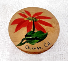 Antique Hand Painted Pincushion Souvenir Orange California Poinsettia Wo... - $29.21
