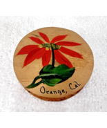 Antique Hand Painted Pincushion Souvenir Orange California Poinsettia Wo... - $29.21