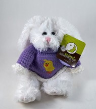 Easter Bunny White Purple Sweater 2010 With Tags Plush 10" Tall Animal Adventure - $9.99