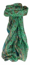 Mulberry Silk Traditional Square Scarf Bashia Teal by Pashmina &amp; Silk - £19.12 GBP